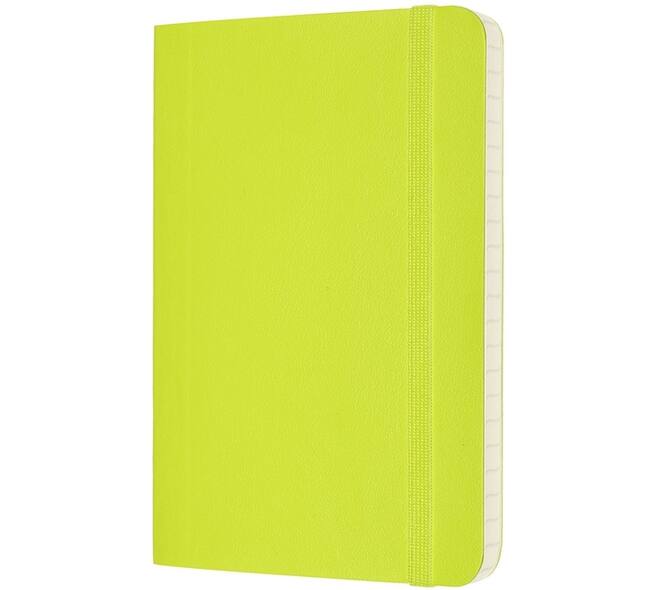 Notitieboek Moleskine pocket 90x140mm lijn soft cover lemon green