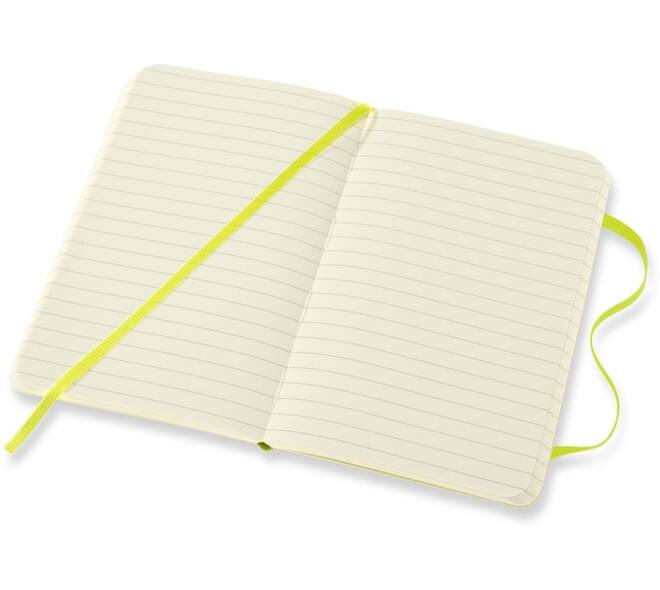 Notitieboek Moleskine pocket 90x140mm lijn soft cover lemon green
