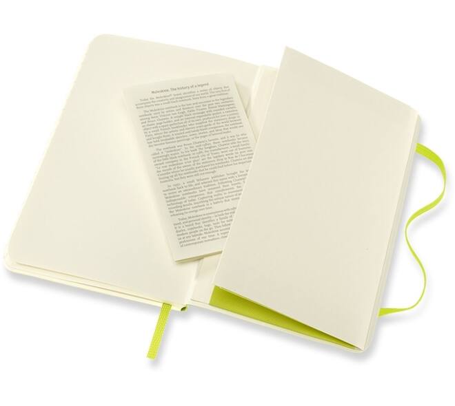Notitieboek Moleskine pocket 90x140mm lijn soft cover lemon green