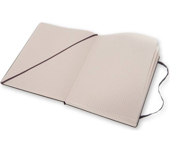 Notitieboek Moleskine XL 190x250mm ruit 5x5 hard cover zwart