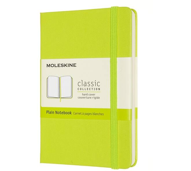Notitieboek Moleskine pocket 90x140mm blanco hard cover lemon green