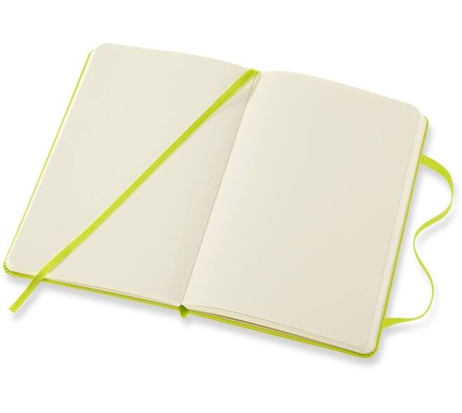 Notitieboek Moleskine pocket 90x140mm blanco hard cover lemon green