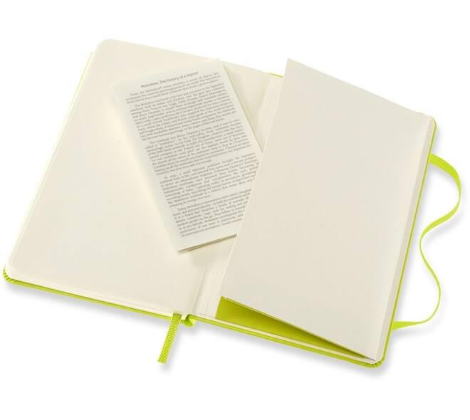 Notitieboek Moleskine pocket 90x140mm blanco hard cover lemon green