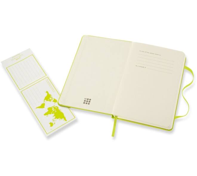 Notitieboek Moleskine pocket 90x140mm blanco hard cover lemon green