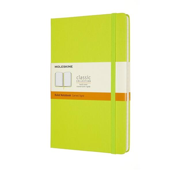 Notitieboek Moleskine large 130x210mm lijn hard cover lemon green