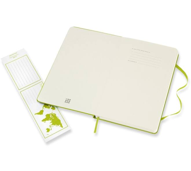 Notitieboek Moleskine large 130x210mm lijn hard cover lemon green