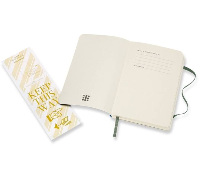 Notitieboek Moleskine pocket 90x140mm lijn soft cover myrtle green