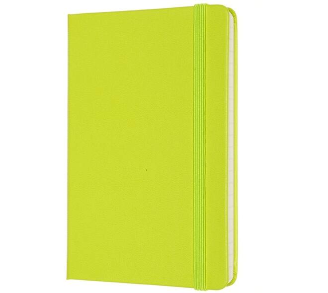 Notitieboek Moleskine pocket 90x140mm lijn hard cover lemon green