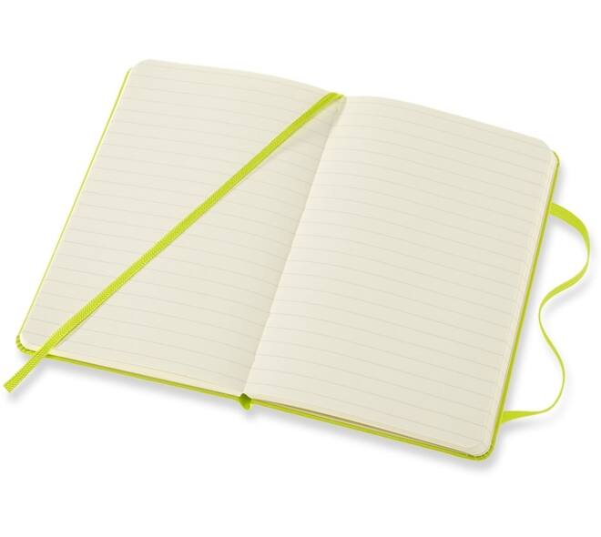 Notitieboek Moleskine pocket 90x140mm lijn hard cover lemon green