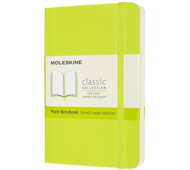 Notitieboek Moleskine pocket 90x140mm blanco soft cover lemon green