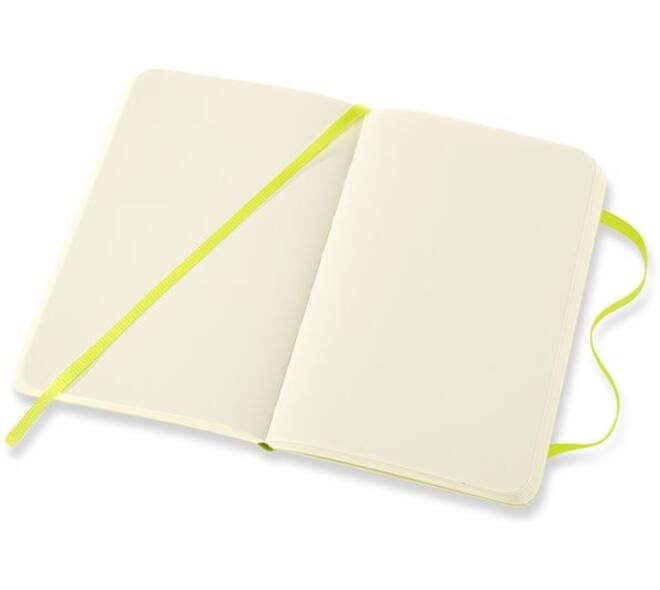 Notitieboek Moleskine pocket 90x140mm blanco soft cover lemon green