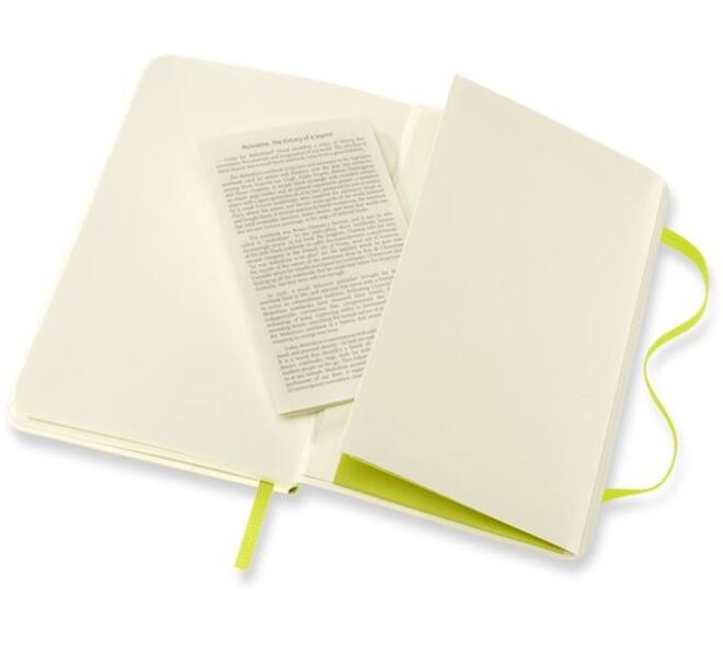 Notitieboek Moleskine pocket 90x140mm blanco soft cover lemon green