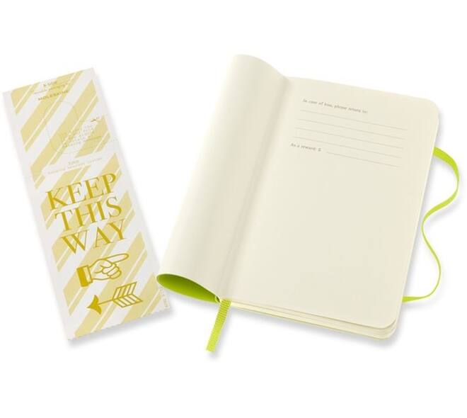 Notitieboek Moleskine pocket 90x140mm blanco soft cover lemon green