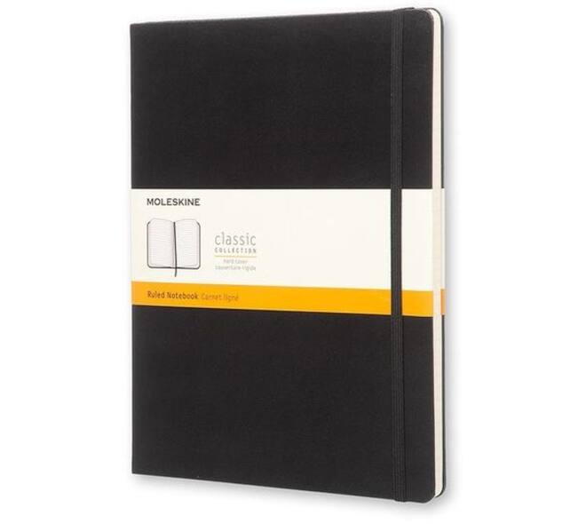 Notitieboek Moleskine XL 190x250mm lijn hard cover zwart