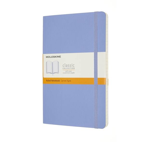 Notitieboek Moleskine large 130x210mm lijn soft cover hydrangea blue