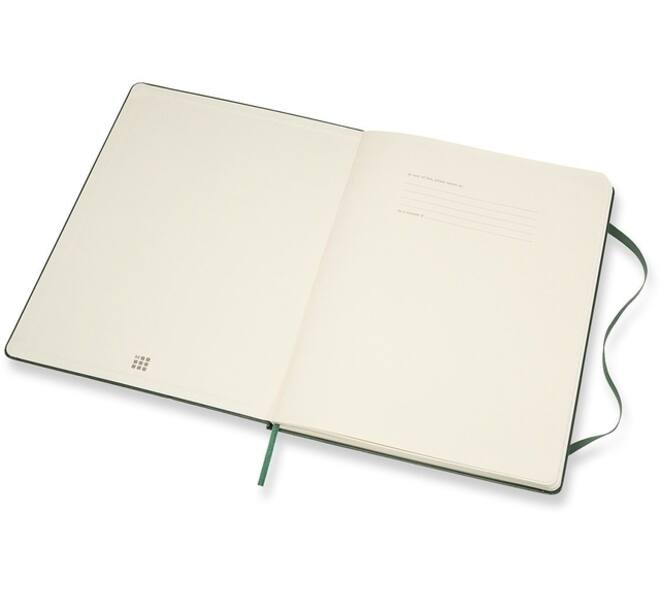 Notitieboek Moleskine XL 190x250mm blanco hard cover myrtle green