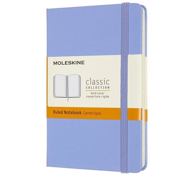 Notitieboek Moleskine pocket 90x140mm lijn hard cover hydrangea blue