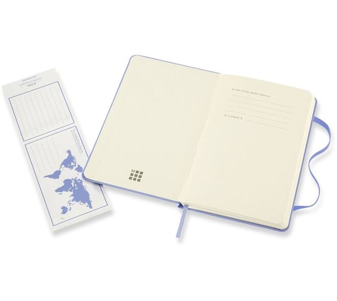 Notitieboek Moleskine pocket 90x140mm lijn hard cover hydrangea blue
