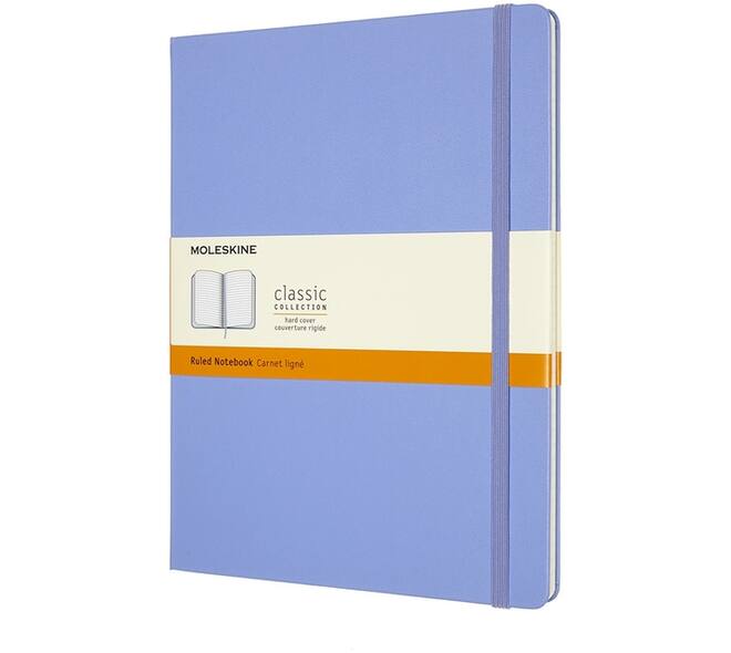 Notitieboek Moleskine XL 190x250mm lijn hard cover hydrangea blue