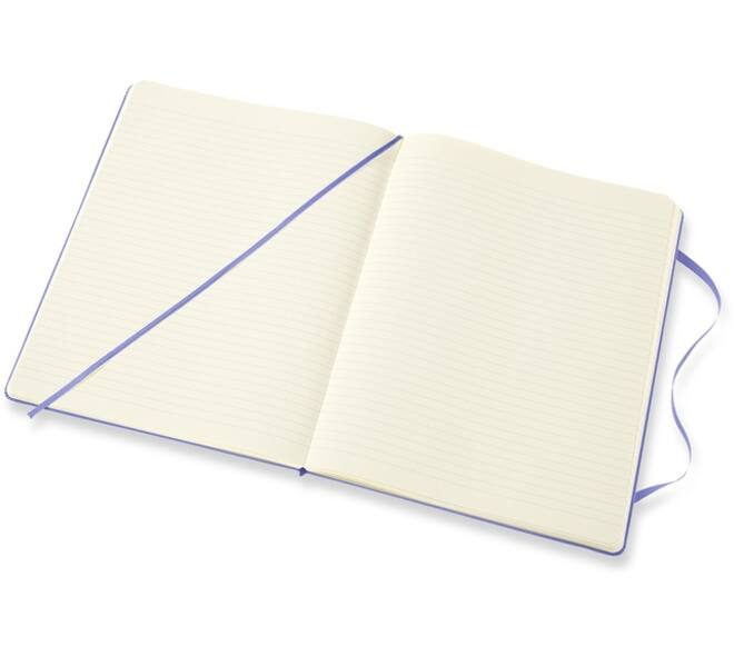 Notitieboek Moleskine XL 190x250mm lijn hard cover hydrangea blue
