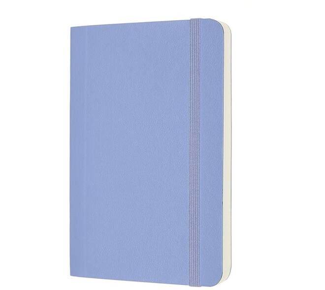 Notitieboek Moleskine pocket 90x140mm blanco soft cover hydrangea blue