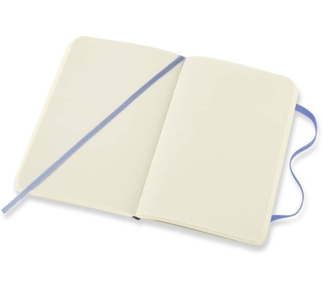 Notitieboek Moleskine pocket 90x140mm blanco soft cover hydrangea blue