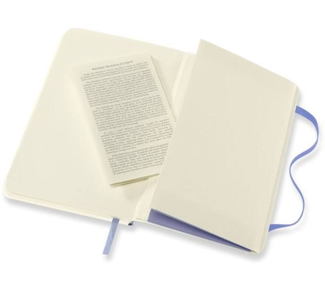 Notitieboek Moleskine pocket 90x140mm blanco soft cover hydrangea blue
