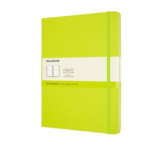 Notitieboek Moleskine XL 190x250mm blanco hard cover lemon green