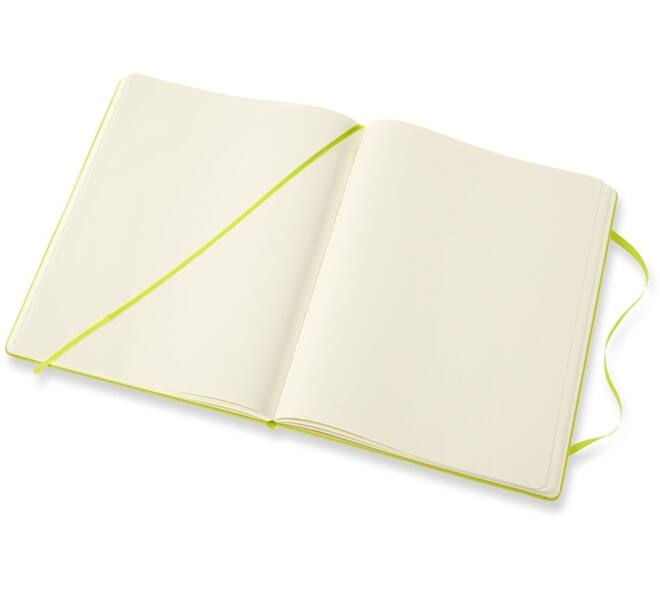Notitieboek Moleskine XL 190x250mm blanco hard cover lemon green