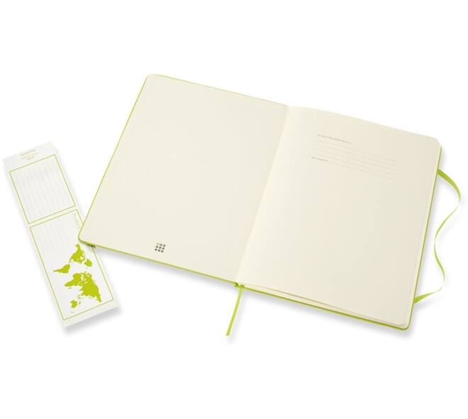 Notitieboek Moleskine XL 190x250mm blanco hard cover lemon green