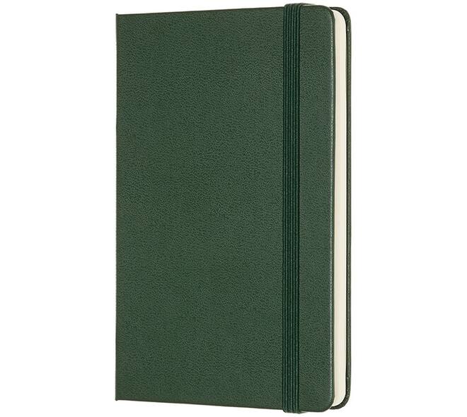 Notitieboek Moleskine pocket 90x140mm blanco hard cover myrtle green