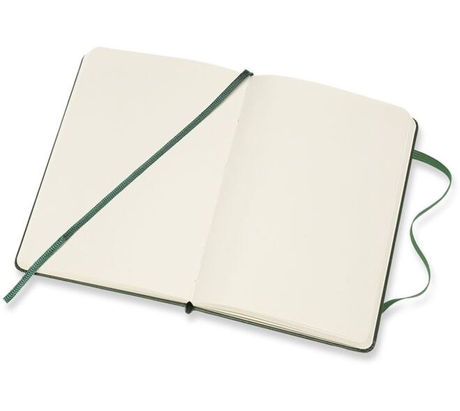 Notitieboek Moleskine pocket 90x140mm blanco hard cover myrtle green