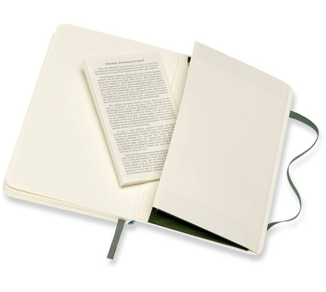 Notitieboek Moleskine pocket 90x140mm blanco soft cover myrtle green