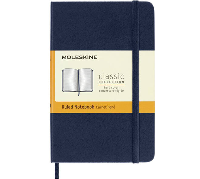Notitieboek Moleskine pocket 90x140mm lijn hard cover sapphire blue