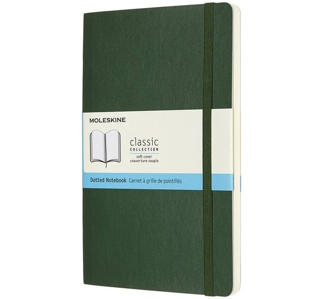 Notitieboek Moleskine large 130x210mm dots soft cover myrtle green