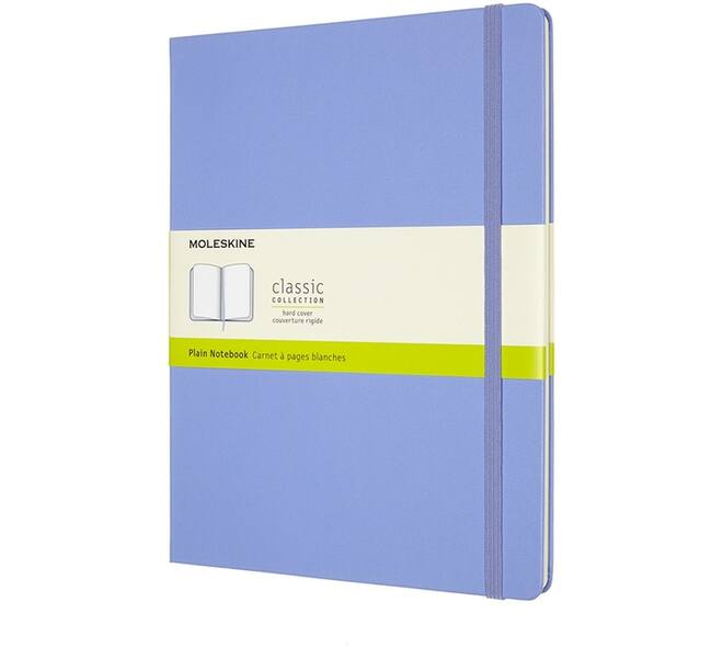 Notitieboek Moleskine XL 190x250mm blanco hard cover hydrangea blue