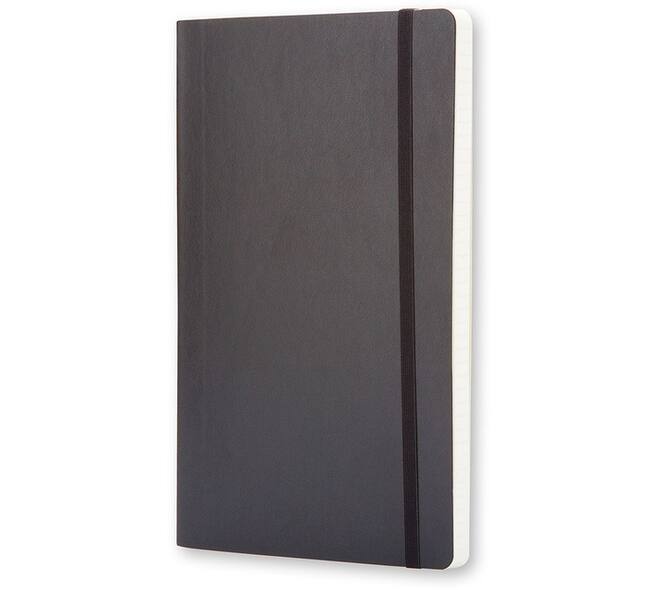 Notitieboek Moleskine large 130x210mm ruit 5x5mm soft cover zwart