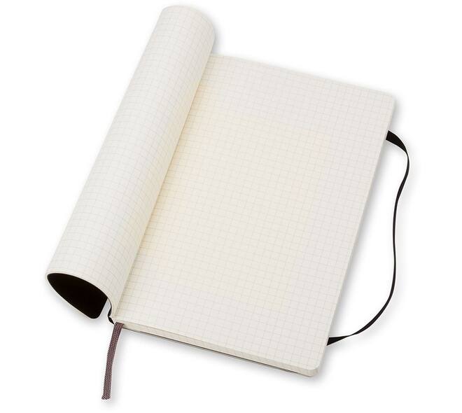 Notitieboek Moleskine large 130x210mm ruit 5x5mm soft cover zwart