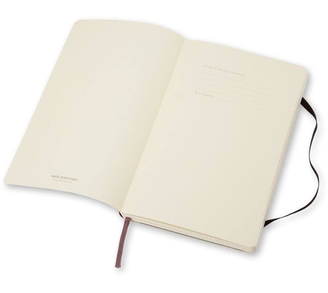 Notitieboek Moleskine large 130x210mm ruit 5x5mm soft cover zwart