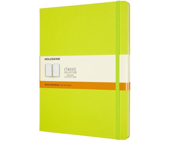 Notitieboek Moleskine XL 190x250mm lijn hard cover lemon green