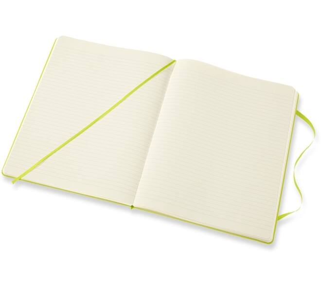 Notitieboek Moleskine XL 190x250mm lijn hard cover lemon green