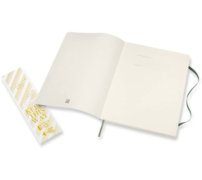 Notitieboek Moleskine XL 190x250mm blanco soft cover myrtle green
