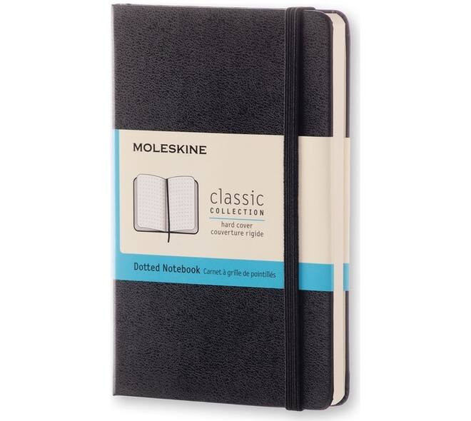 Notitieboek Moleskine pocket 90x140mm dots hard cover zwart