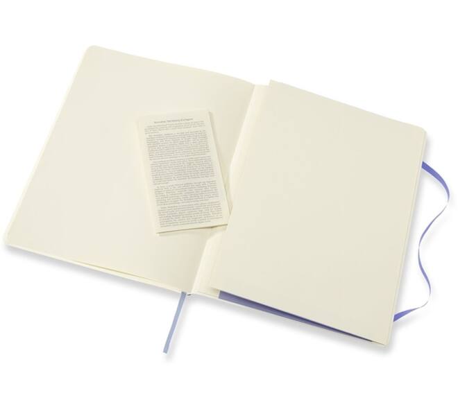 Notitieboek Moleskine XL 190x250mm blanco soft cover hydrangea blue