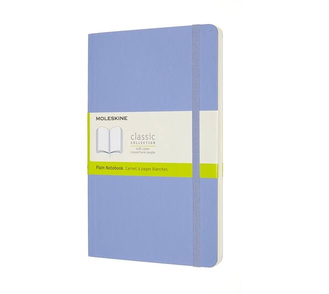 Notitieboek Moleskine large 130x210mm blanco soft cover hydrangea blue