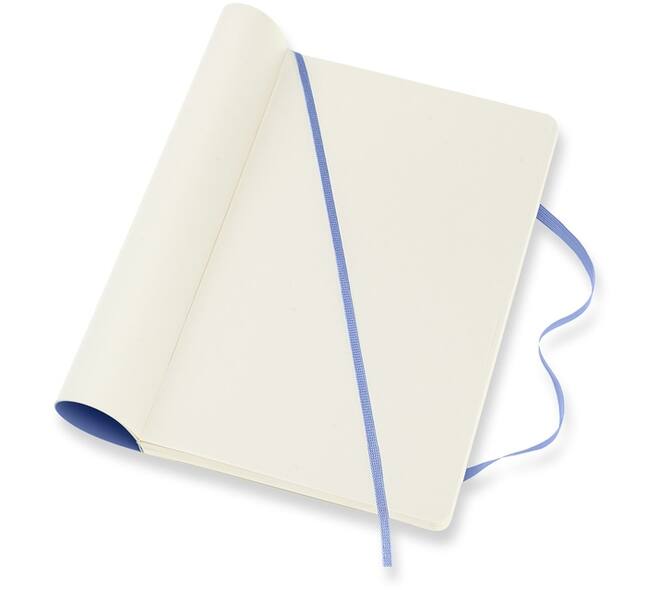 Notitieboek Moleskine large 130x210mm blanco soft cover hydrangea blue