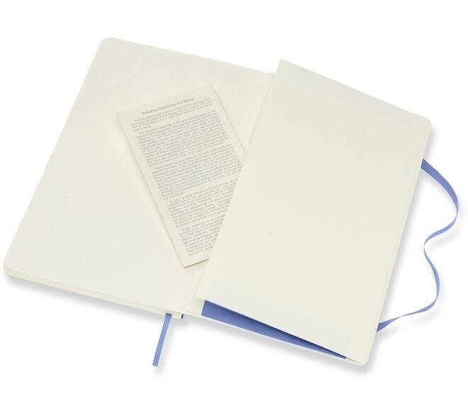 Notitieboek Moleskine large 130x210mm blanco soft cover hydrangea blue