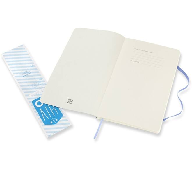 Notitieboek Moleskine large 130x210mm blanco soft cover hydrangea blue