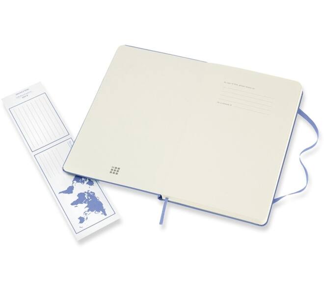 Notitieboek Moleskine large 130x210mm blanco hard cover hydrangea blue