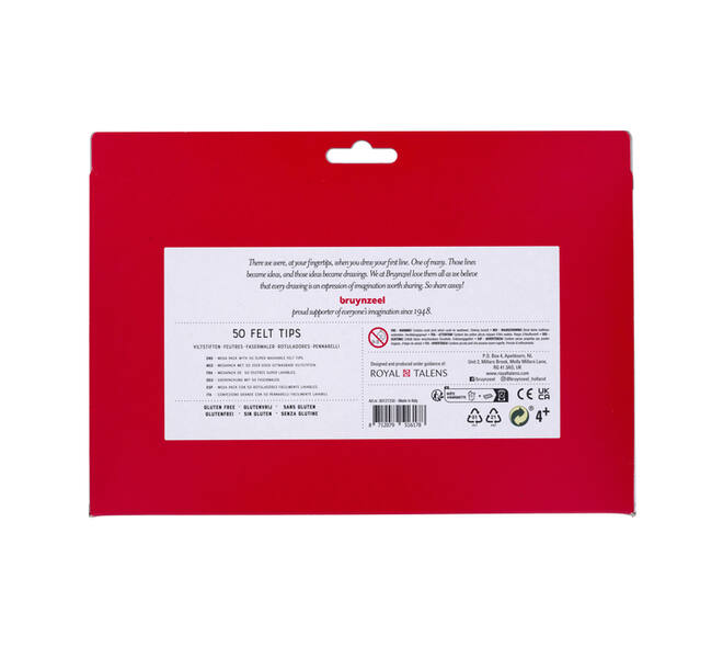 Viltstift Bruynzeel Kids assorti 50 stuks